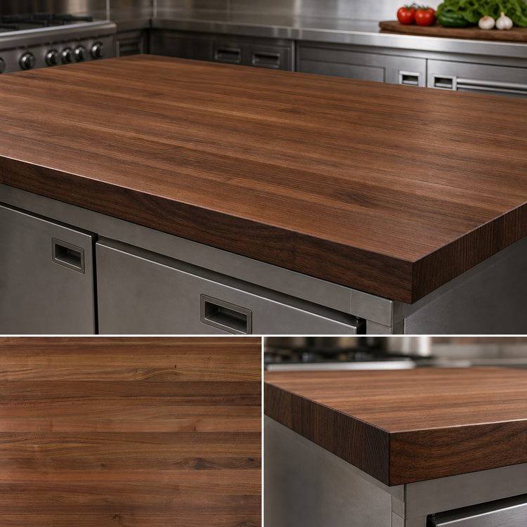 Product image #4 for John Boos Boos Block American Black Walnut Edge Grain Kitchen Countertop, 84 x 48 x 2-1/4 Inches