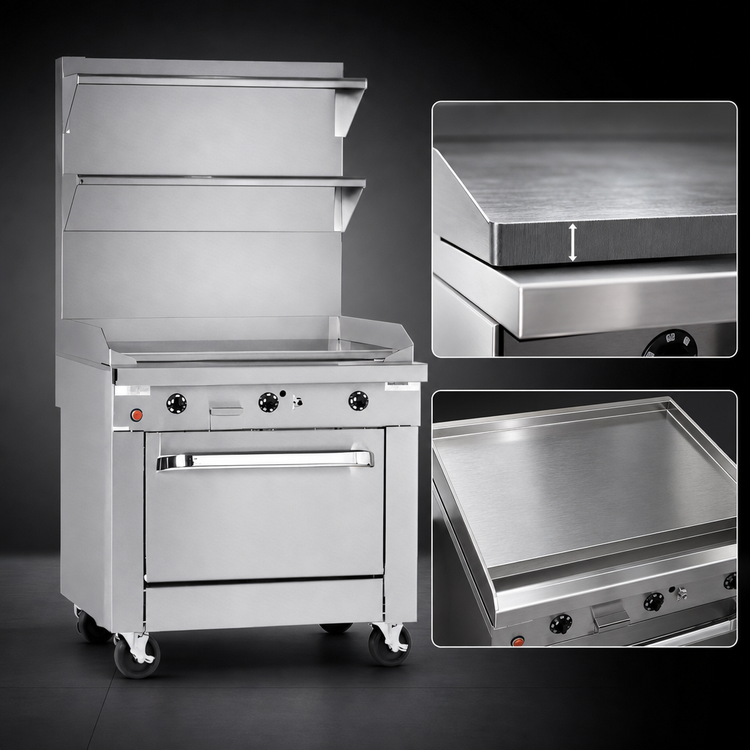 Product image #4 for Southbend Platinum 36-Inch Heavy Duty Gas Sectional Range with Full-Width Thermostatic Griddle and Cabinet Base