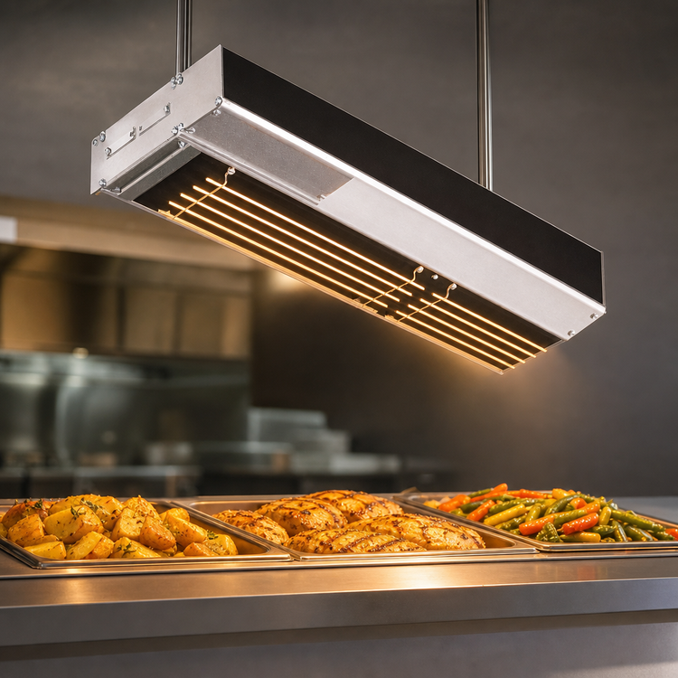 Product image #4 for Hatco Glo-Ray Dual Lighted Infra-Black Strip Heater, 36 Inch Wide, 6 Inch Spacer