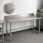 Thumbnail image #4 for Eagle Group Spec-Master T24108STE-BS Stainless Steel Work Table with Backsplash, 108 x 24 Inch, 14 Gauge 300 Series Top