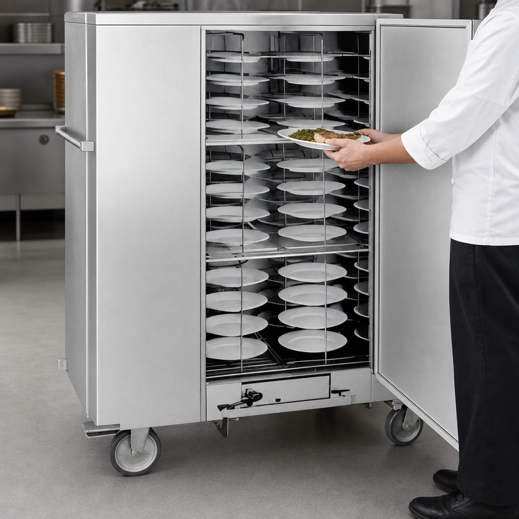 Product image #4 for Economy Carter Mobile Insulated Electric Banquet Cabinet, Single Door, 144 Covered Plates