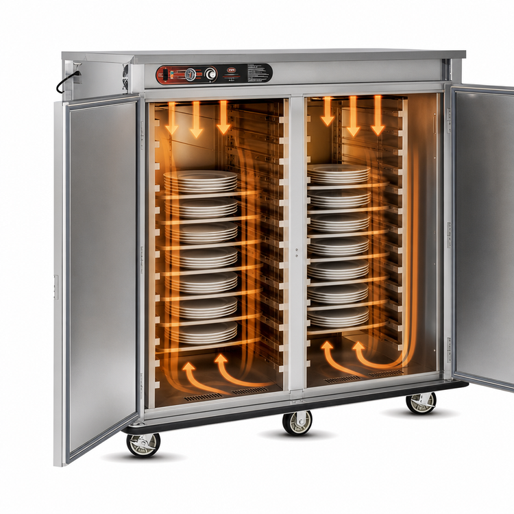 Product image #5 for FWE E-Series E-1500-XXL Electric Banquet Holding Cabinet with Double Doors, 150-180 Covered Plate Capacity