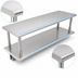 Thumbnail image #4 for Eagle PTS-2448-2 48-Inch x 24-Inch Pass-Thru Shelf with Overshelf, Wall-Mounted Stainless Steel