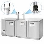 Thumbnail image #4 for Everest Refrigeration EBD4-SS Three-Section Direct Draw Keg Refrigerator, 89-1/4" Wide, 4 Half-Barrel Keg Capacity, 2 Draft Towers