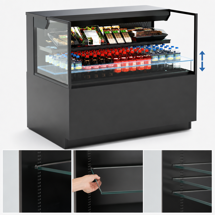 Product image #4 for Reveal® Freestanding Self-Service Refrigerated Display Case, 71-3/4" W