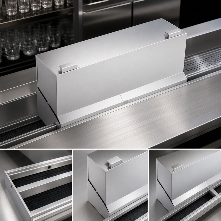 Product image #4 for Krowne Royal Series 38-Inch Stainless Steel Locking Cover for Double Speed Rail