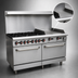 Thumbnail image #4 for Hurakan by Equip.me 60-Inch Heavy Duty Commercial Gas Range with 6 Open Burners, Griddle, and 2 Ovens