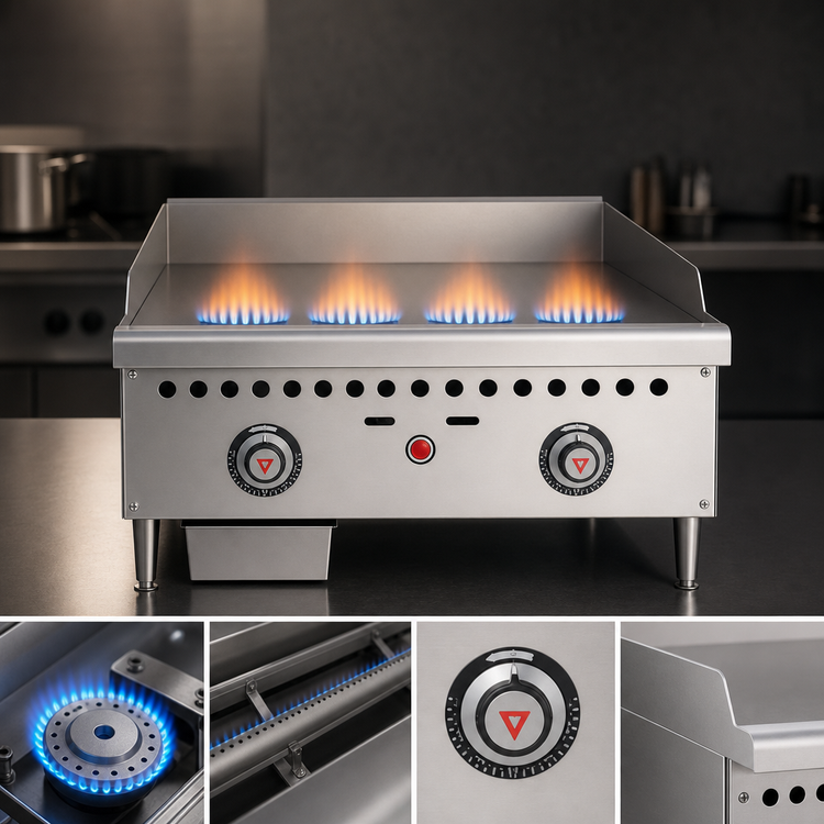 Product image #5 for Vulcan 48-Inch Low Profile Countertop Gas Griddle with 1-Inch Polished Steel Plate