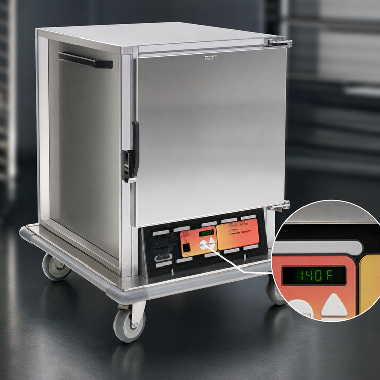 Product image #4 for Panco Half-Size Heated/Proofing Holding Cabinet, Non-Insulated, Solid Door, Narrow Width, Wire Universal Slides