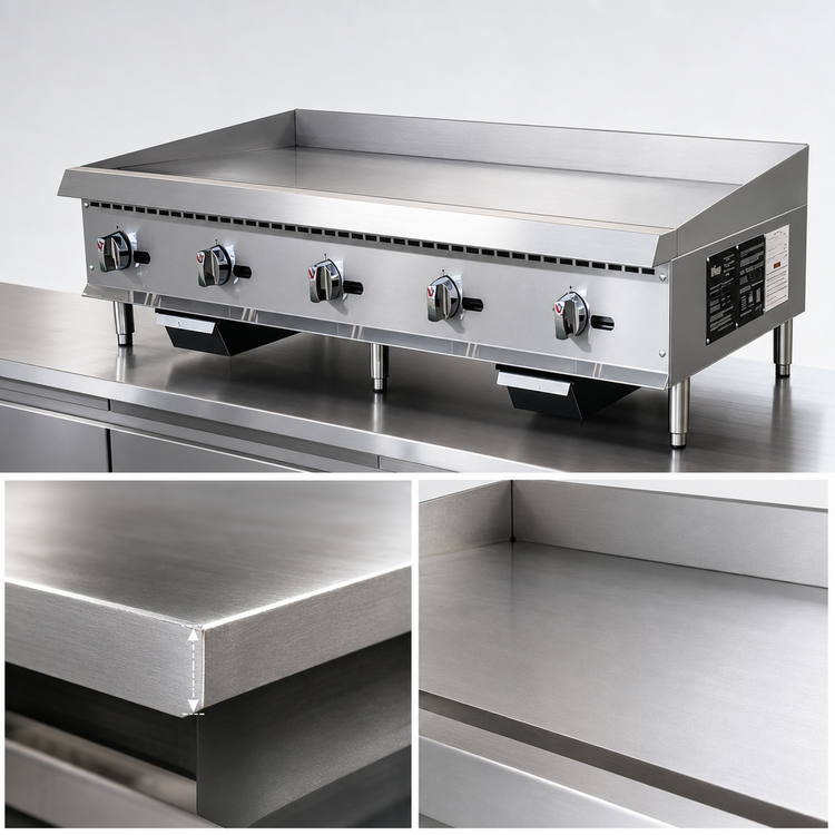 Product image #4 for IKON Cooking 60-Inch Countertop Natural Gas Griddle with 3/4-Inch Smooth Steel Plate, 150,000 BTU