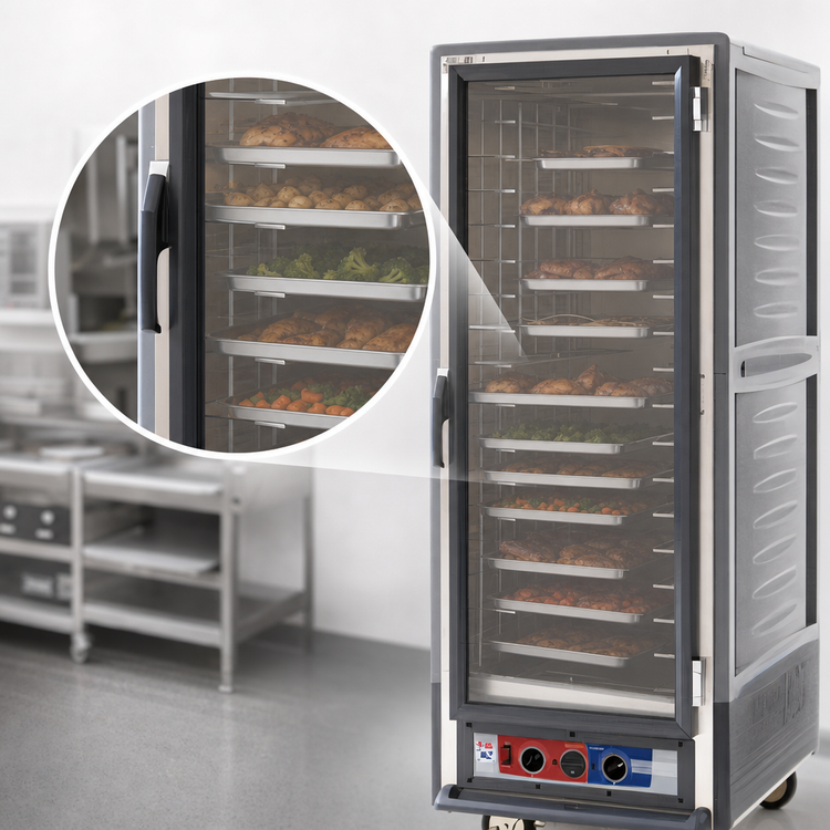 Product image #4 for Metro C5 3 Series Full-Height Mobile Heated Holding Cabinet with Gray Insulation Armour and Clear Polycarbonate Door