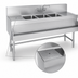 Thumbnail image #4 for Eagle Spec-Bar Three-Compartment Underbar Sink Unit with Left Drainboard, 72 x 19 x 37 Inches, Type 304 Stainless Steel