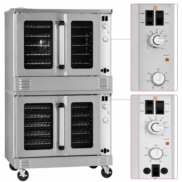 Product image #4 for Southbend Platinum Double Deck Gas Convection Oven, Bakery Depth, Standard Controls, Dependent Glass Doors