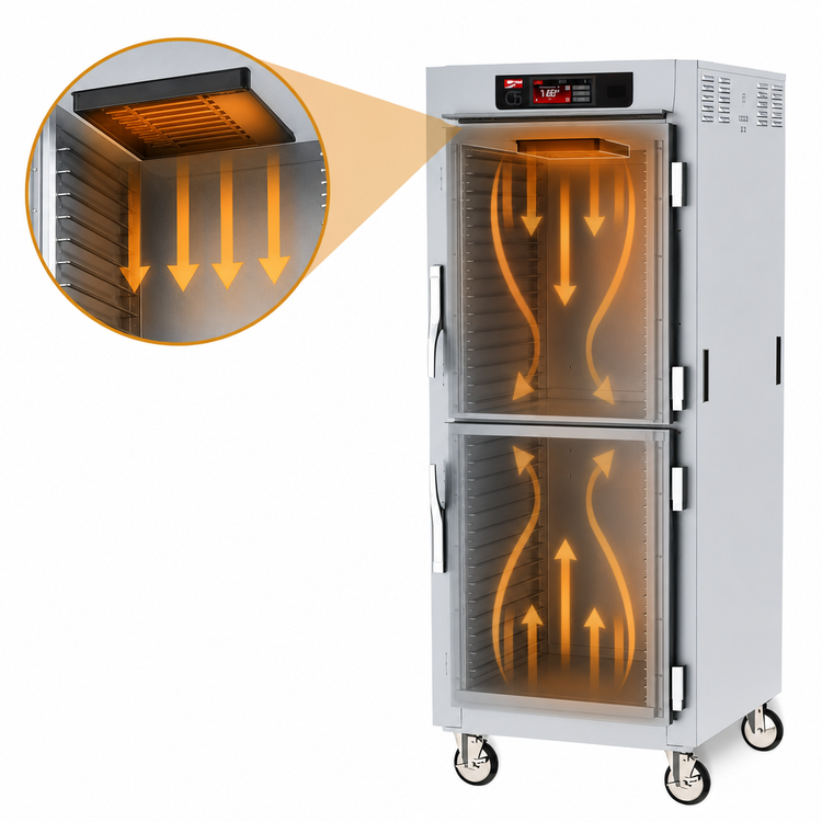 Product image #4 for Metro C5 8 Series Mobile Full-Height Pass-Thru Controlled Temperature Holding Cabinet with Solid Dutch Doors and Lip Load Slides