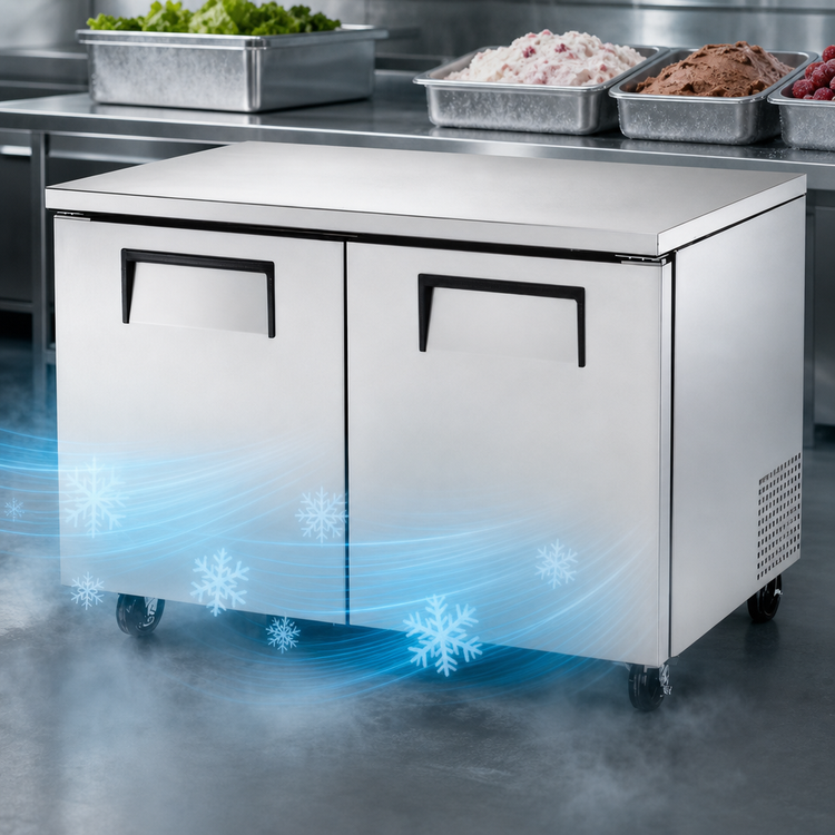 Product image #4 for 48-Inch 2-Section Undercounter Solid Door Freezer with Hydrocarbon Refrigerant