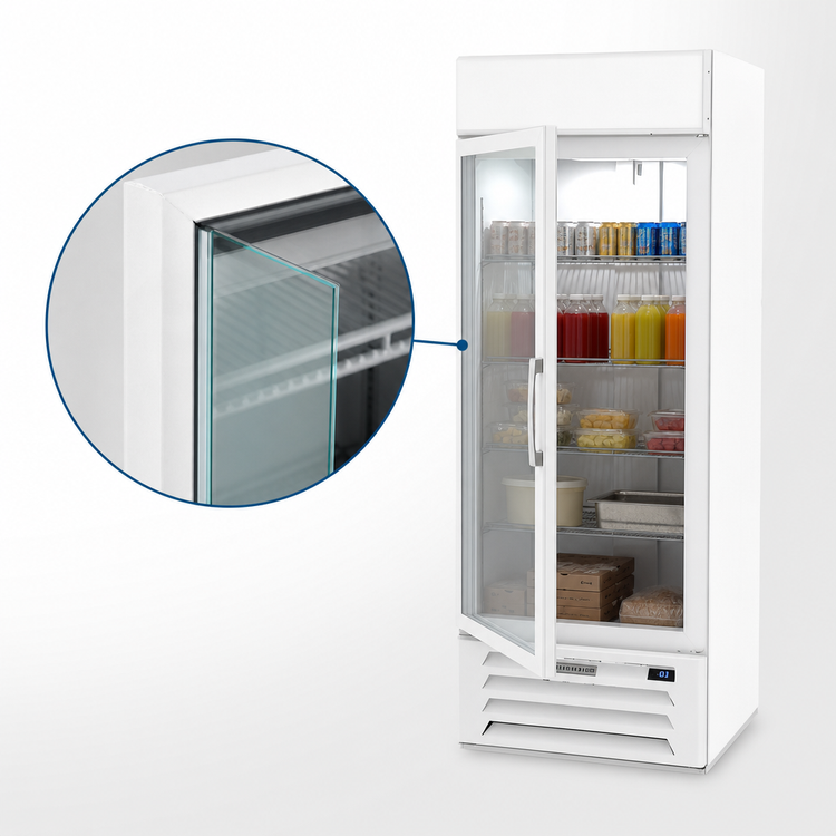 Product image #4 for Beverage-Air MarketMax IQ One-Section Reach-In Glass Door Freezer Merchandiser, White