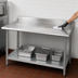 Thumbnail image #4 for Spec-Master 108 x 36 Inch Stainless Steel Work Table with 4-1/2 Inch Backsplash and Galvanized Undershelf