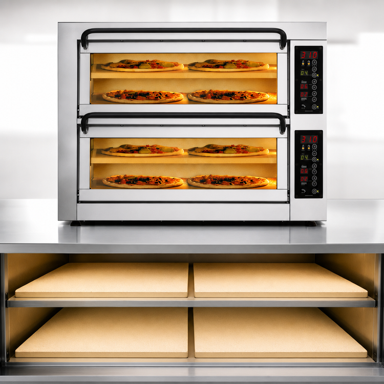 Product image #4 for PizzaMaster 400 Series Countertop Electric Stone Hearth Pizza Oven, 2 Chambers, 4 Stones per Oven (PM 402ED-4DW)