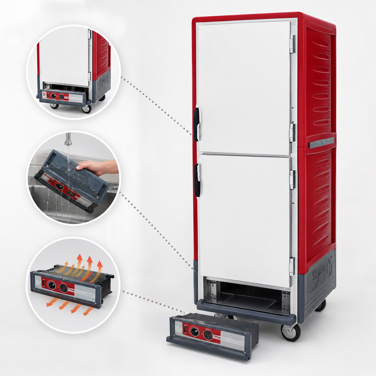 Product image #4 for Metro C5 3 Series Insulation Armour Full Height Mobile Combination Heated Holding and Proofing Cabinet with Dutch Solid Doors and Lip Load Slides