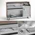 Thumbnail image #3 for FWE Architectural Series Mahogany Wood Single-Station Portable Bar with Hand Sink, 73-1/4 Inches