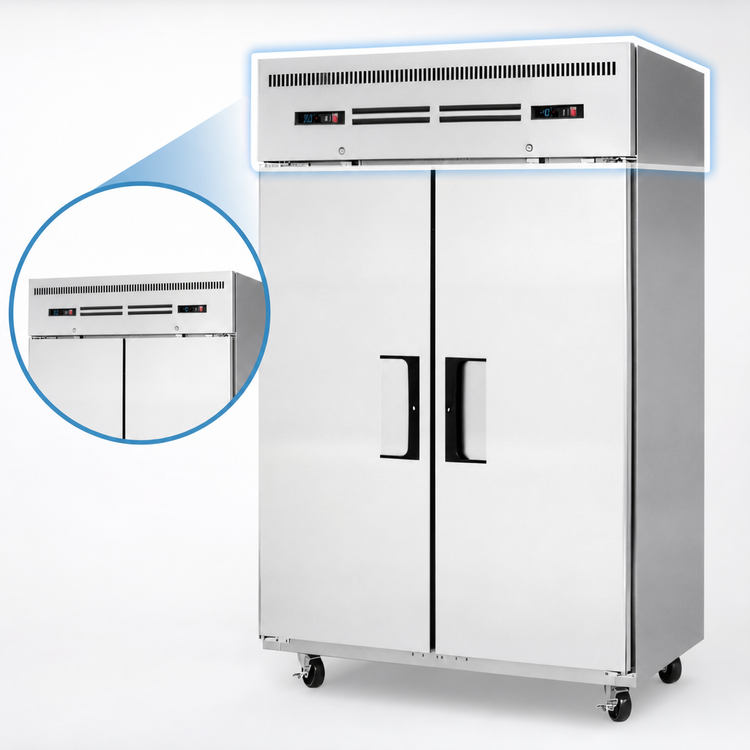 Product image #4 for Everest Refrigeration ESRF2A 49-5/8 Inch Dual Temperature 2-Section Reach-In Refrigerator/Freezer Combo