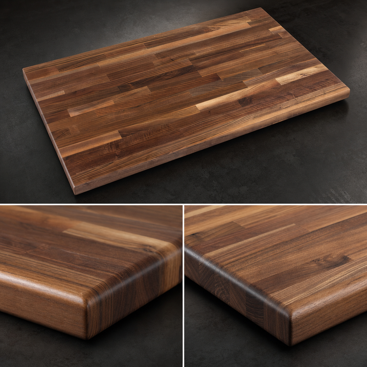 Product image #4 for Boos Block American Black Walnut Blended Rails, Edge Grain Kitchen Countertop, 12 x 25 Inch, 1-1/2 Inch Thick