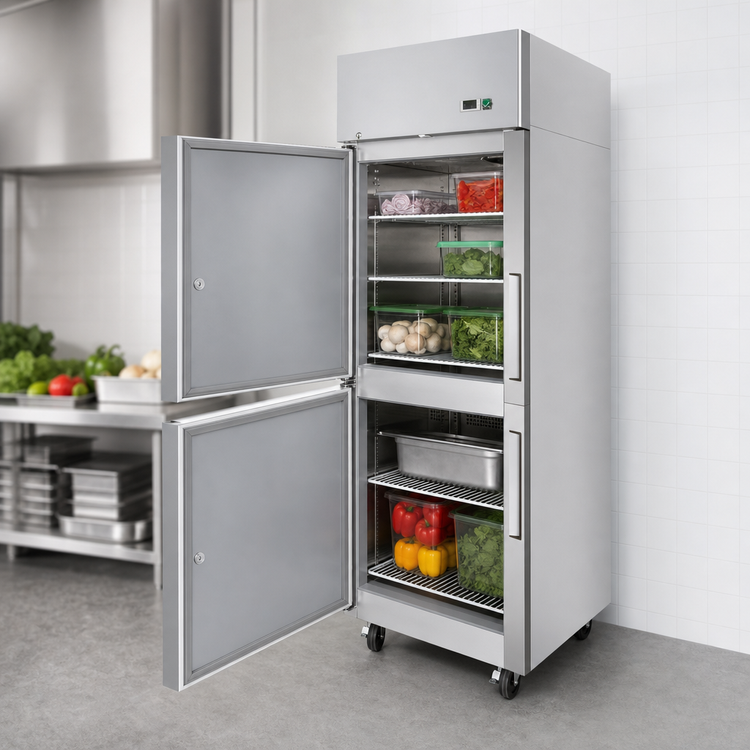 Product image #5 for Atosa One-Section Top-Mount Reach-In Refrigerator with 2 Solid Half Doors, 21.4 Cu. Ft.