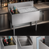 Thumbnail image #4 for Krowne Royal Series 36-Inch Underbar Combination Ice Bin with Right-Hand Ice Bin and Left Insulated Bottle Storage