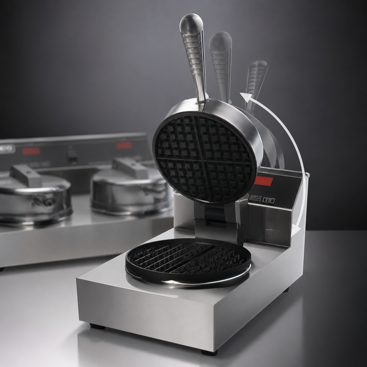 Product image #4 for Silverstone Single Countertop Round Waffle Baker with Digital Programmable Controls, 240V