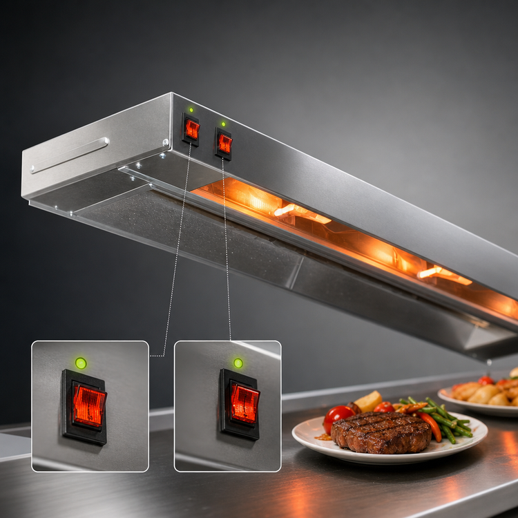 Product image #4 for Eagle Group RedHots 72-Inch Single Unlighted Strip Heat Lamp with Remote, 240V, 1.275 kW