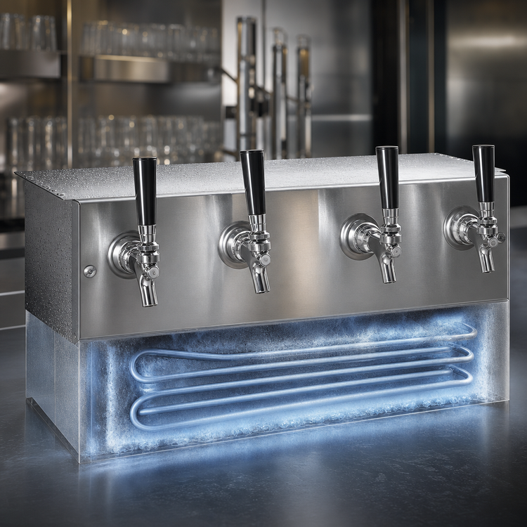 Product image #4 for Perlick 4040A4B 13-Inch Spacesaver Underbar Glycol-Cooled Draft Beer Dispensing Head, 4 Faucets