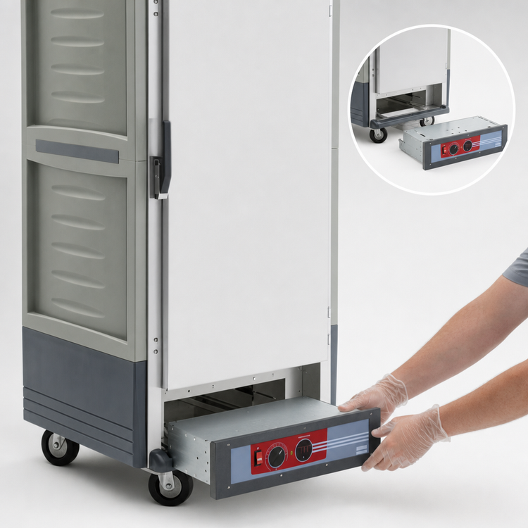 Product image #4 for Metro C5 3 Series Lower-Wattage Insulation Armour™ 3/4 Height Mobile Heated Holding Cabinet with Solid Door