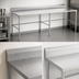 Thumbnail image #4 for Sapphire 84 Inch x 24 Inch 18 Gauge 430 Stainless Steel Work Table with 5 Inch Backsplash and Open Base with Galvanized Legs