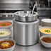 Thumbnail image #4 for Nemco 11-Quart Countertop Round Food Warmer with Inset, Cover and Ladle - 220V