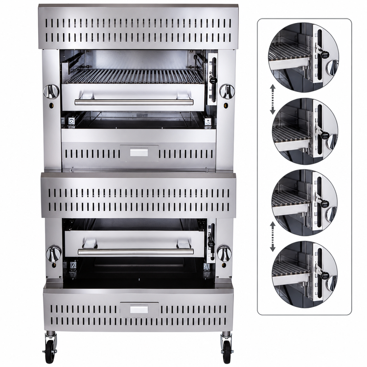 Product image #5 for Vulcan V Series VIB2 Double Deck Range-Match Gas Upright Broiler, Infrared Over Ceramic, 200,000 BTU