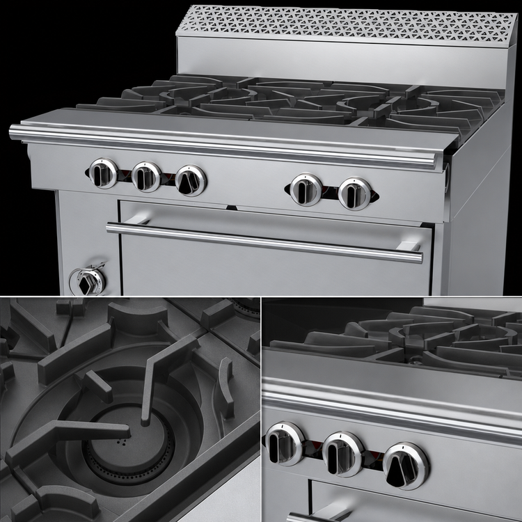 Product image #4 for Garland Cuisine Series 36-Inch Heavy Duty Gas Range with 4 Open Burners and Standard Oven