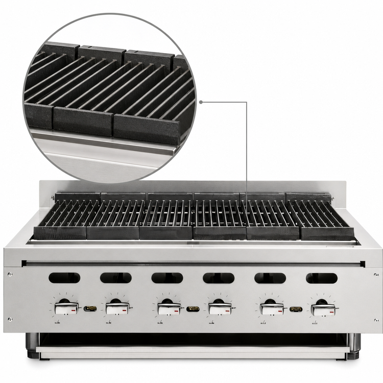 Product image #4 for Vulcan VACB47 Heavy-Duty 46-7/8-Inch Countertop Gas Charbroiler with 8 Burners