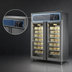 Thumbnail image #4 for Affinacheese® Twin Section Reach-In Cheese Drying Cabinet with Full Hinged Glass Display Doors, 220 + 220 lb Capacity, Self-Contained Top-Mounted Refrigeration