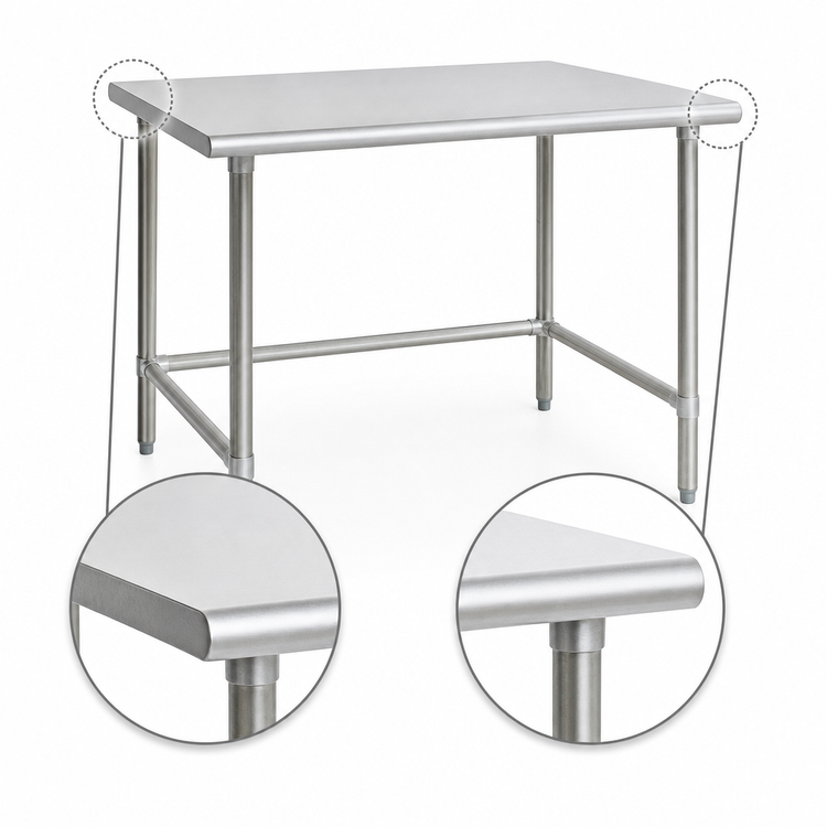Product image #4 for Eagle Group Budget Series 108 in. x 36 in. Flat Top Stainless Steel Work Table with Tubular Base