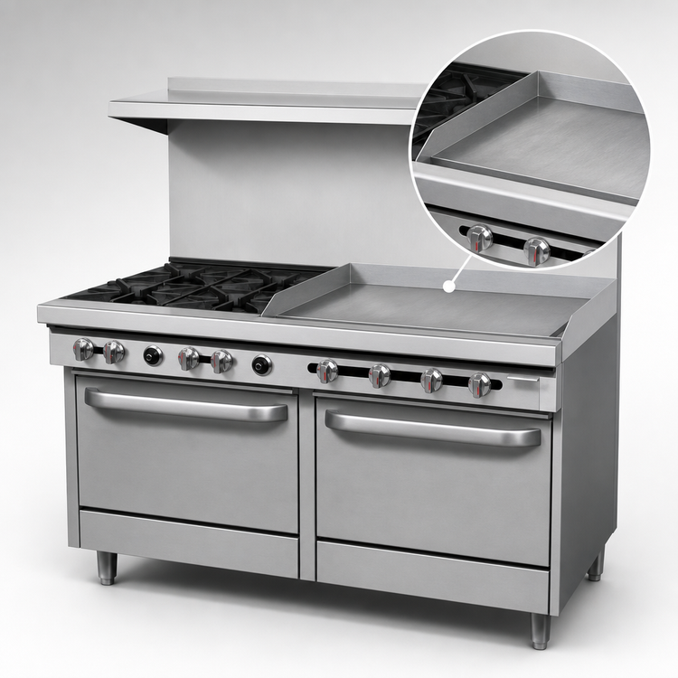 Product image #4 for Southbend S-Series 60-Inch Gas Restaurant Range with 6 Open Burners, 24-Inch Thermostatic Griddle, Standard Oven and Cabinet Base