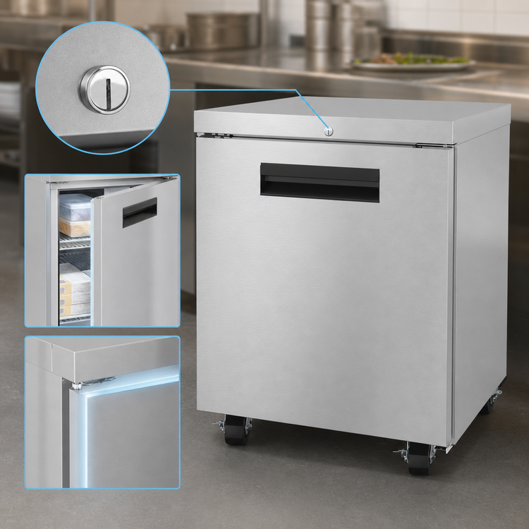 Product image #4 for Hoshizaki Steelheart 27-Inch One-Section Undercounter Reach-In Freezer with Solid Hinged Door