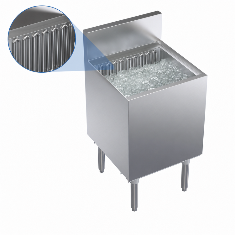 Product image #4 for Krowne Royal Series Built-In Underbar Ice Bin/Cocktail Unit with 7-Circuit Cold Plate, 73-Lb Ice Capacity