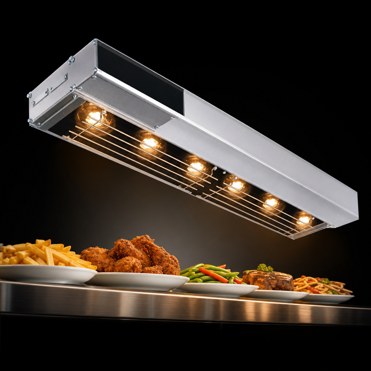 Product image #4 for Hatco Glo-Ray® High-Watt 72-Inch Lighted Dual Infra-Black Strip Heater with 6-Inch Spacer, 240V
