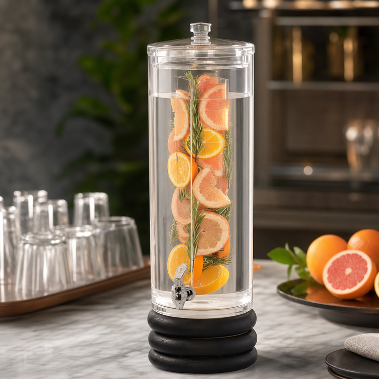 Product image #4 for Brooklyn Round Single 3 Gallon Infusion Beverage Dispenser with Crystal Clear Polycarbonate Chamber