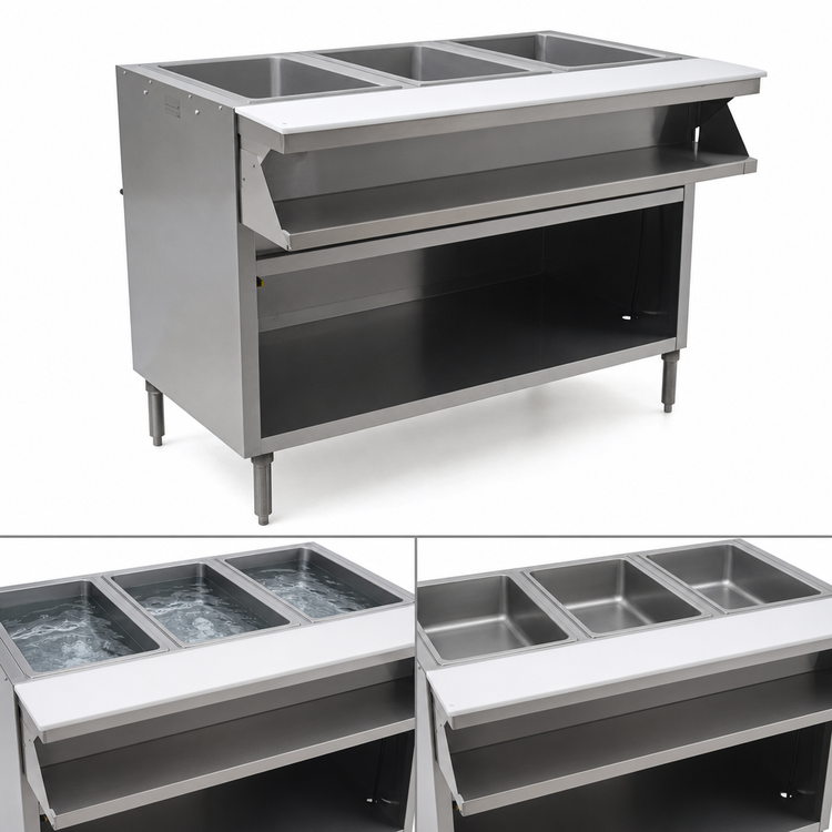 Product image #4 for Eagle Group Spec-Master 48-Inch Sealed Well Electric Hot Food Table with Open Front, 3 Wells