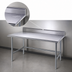 Thumbnail image #4 for Advance Tabco 108-Inch x 36-Inch 14-Gauge 304 Stainless Steel Work Table with 5-Inch Backsplash and Galvanized Open Base