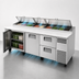 Thumbnail image #4 for True 119-1/4-Inch Pizza Prep Table with 3 Solid Doors, 2 Drawers and Alternate Top, R290 Self-Contained Refrigeration