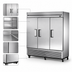 Thumbnail image #4 for True TS-72-HC Three-Section Solid Door Reach-In Refrigerator, 78 1/8-Inch Wide, Stainless Steel