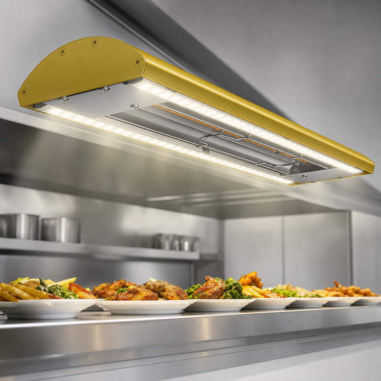 Product image #4 for Hatco Glo-Ray Curved Lighted Infrared Strip Heater, 72 Inch, Dual LED Lights