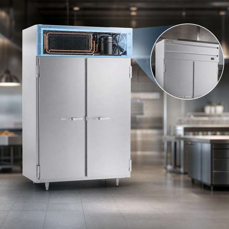 Product image #4 for Beverage Air P-Series Two-Section Reach-In Refrigerator, 44.57 Cu. Ft., Top-Mounted Self-Contained, Solid Doors